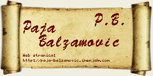 Paja Balzamović vizit kartica